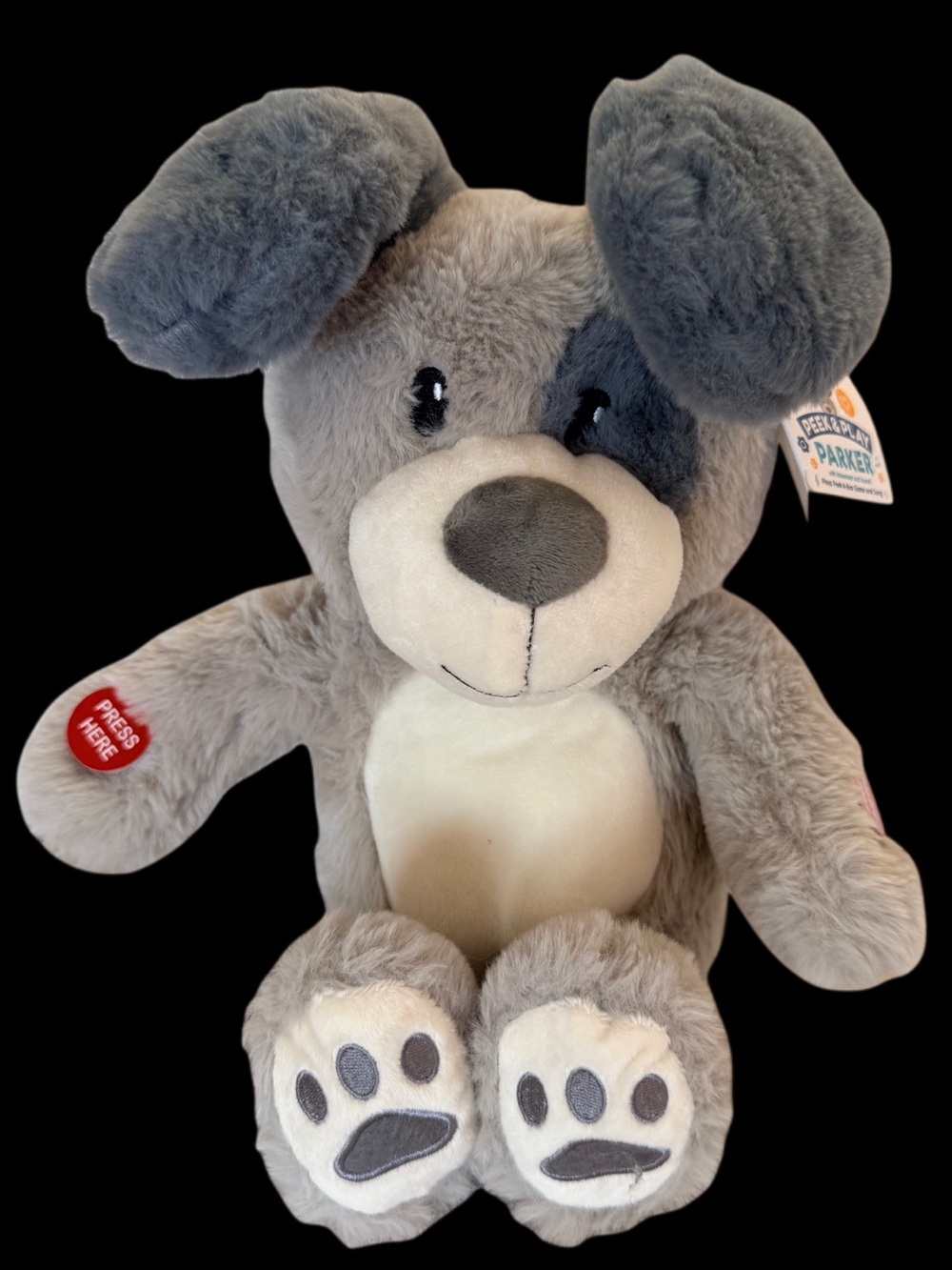 Cuddle Barn Peek & Play Parker Animated Plush Puppy Dog Stuffed Animal- NWT